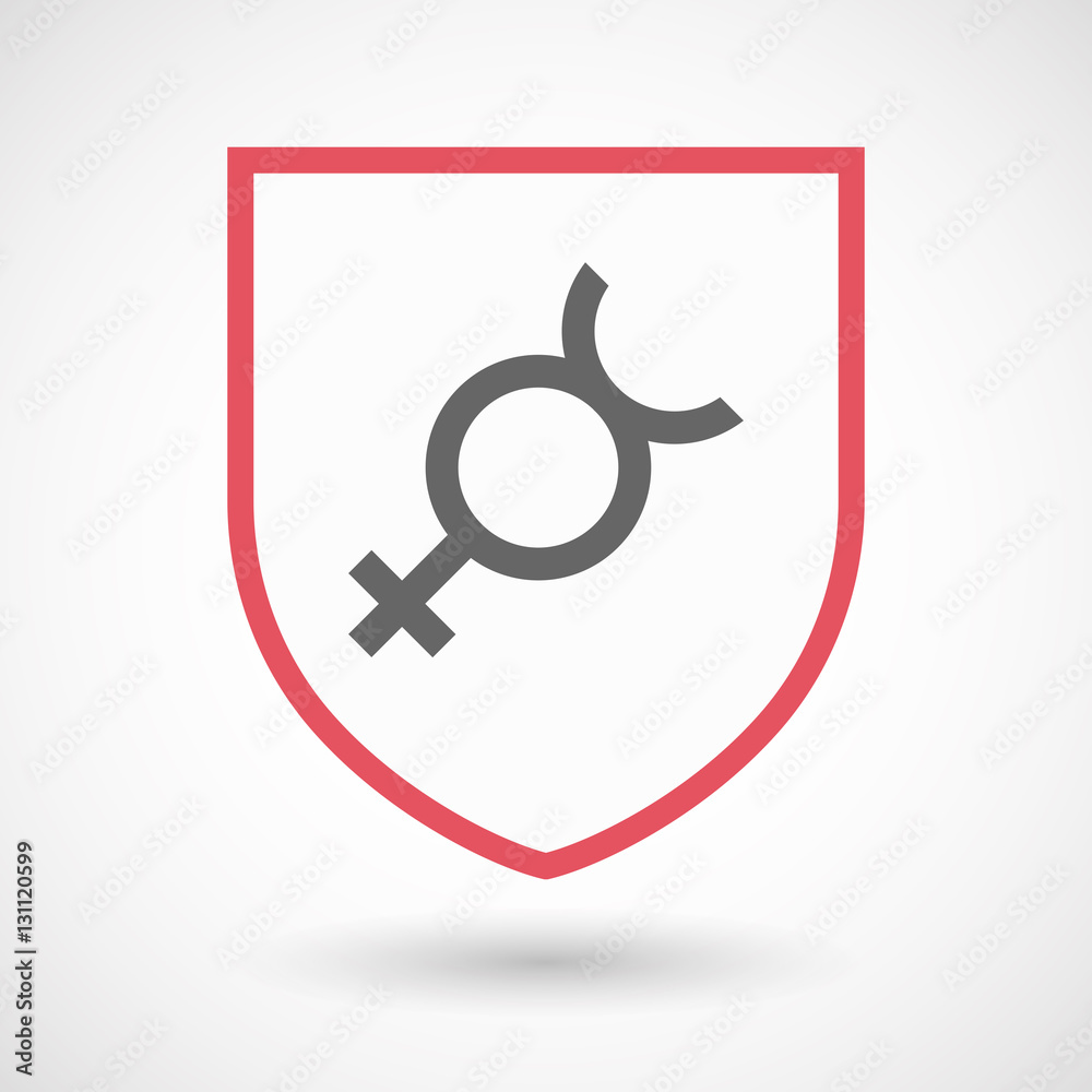 Isolated shield with the mercury planet symbol Isolated shield with the mercury planet symbol