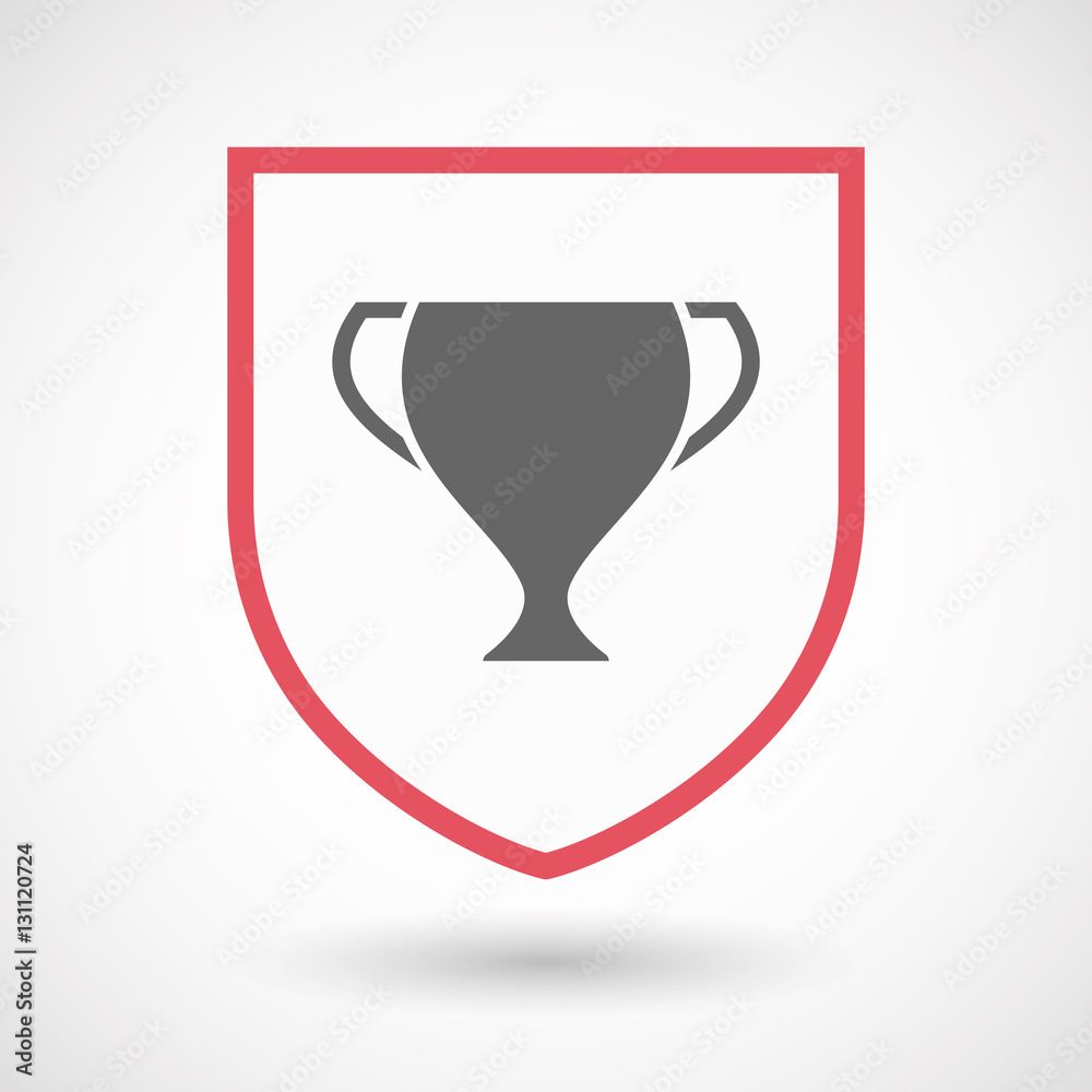 Isolated shield with an award cup Isolated shield with an award cup