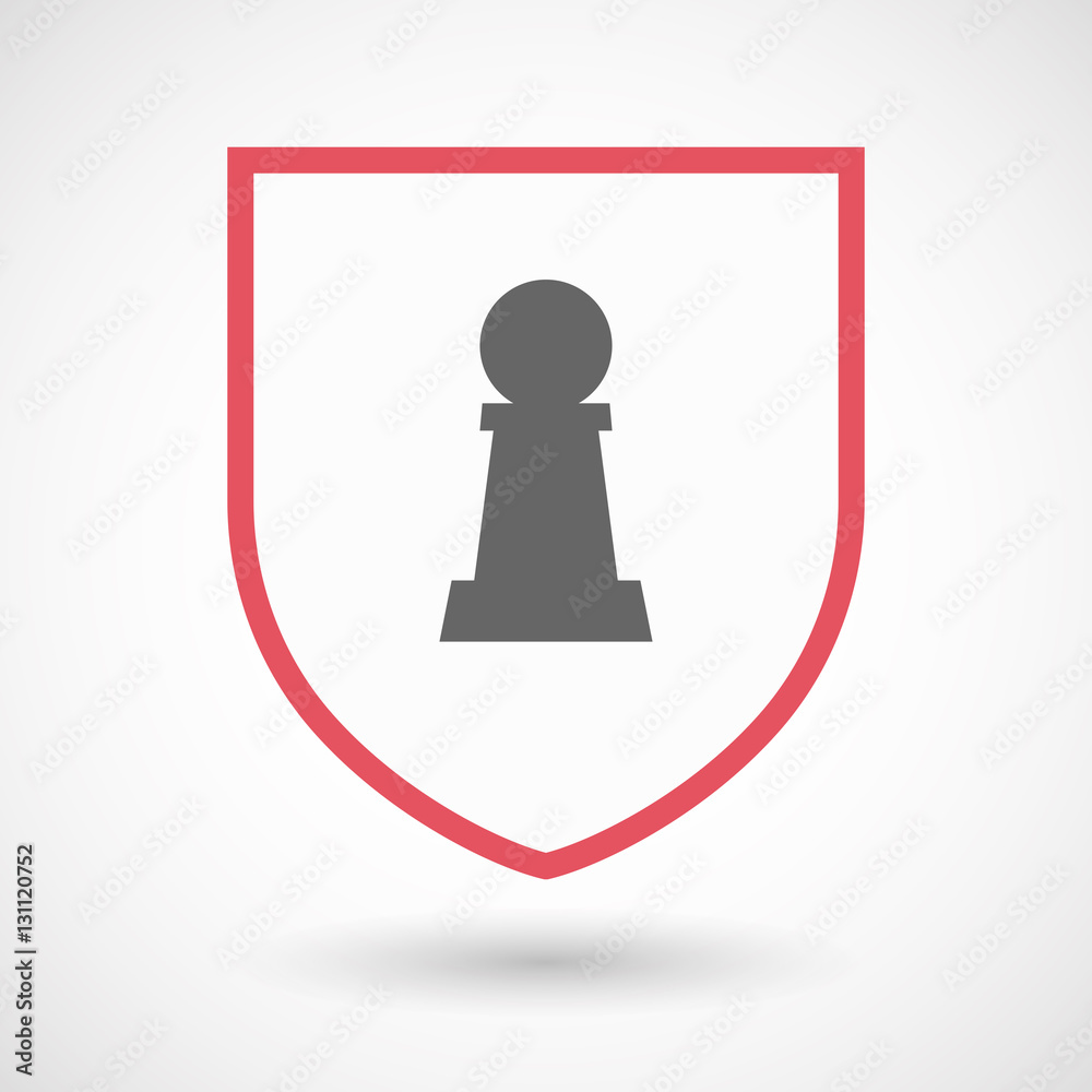 Isolated shield with a pawn chess figure Isolated shield with a pawn chess figure