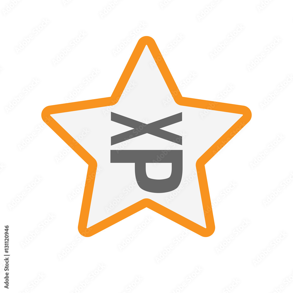 Isolated star with a Tongue sticking text face emoticon Isolated star with a Tongue sticking text face emoticon
