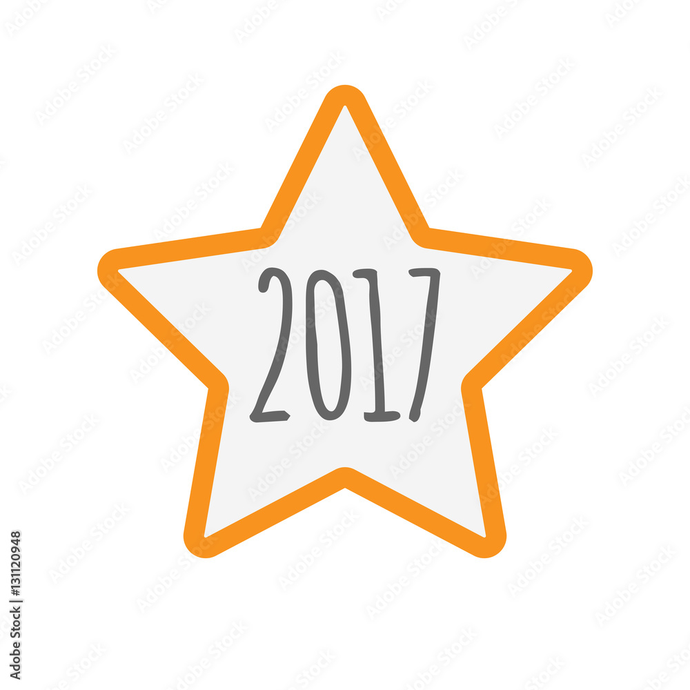 Isolated star with a 2017 year number icon Isolated star with a 2017 year number icon