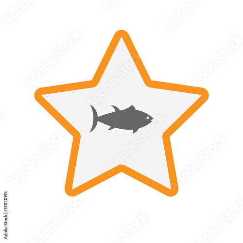 Isolated star with  a tuna fish
