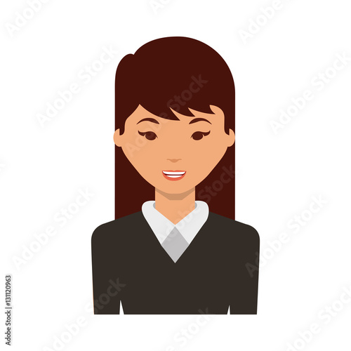 young woman avatar character vector illustration design