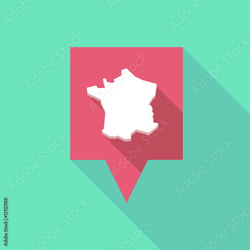 Long shadow tooltip with  the map of France