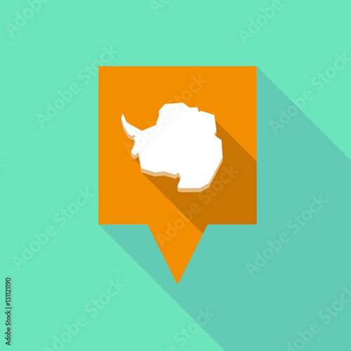Long shadow tooltip with  the map of  Antarctica