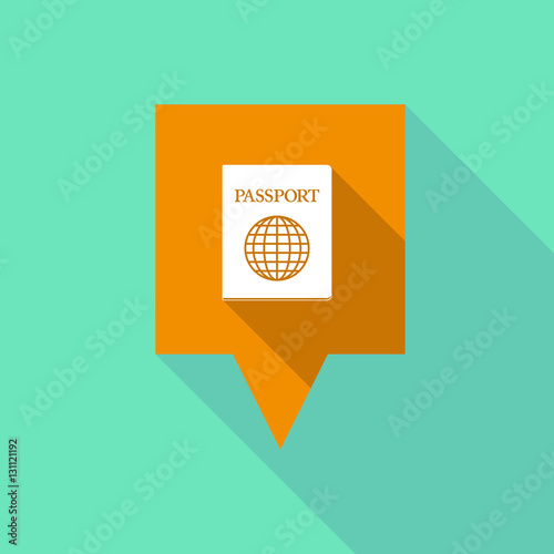 Long shadow tooltip with  a passport