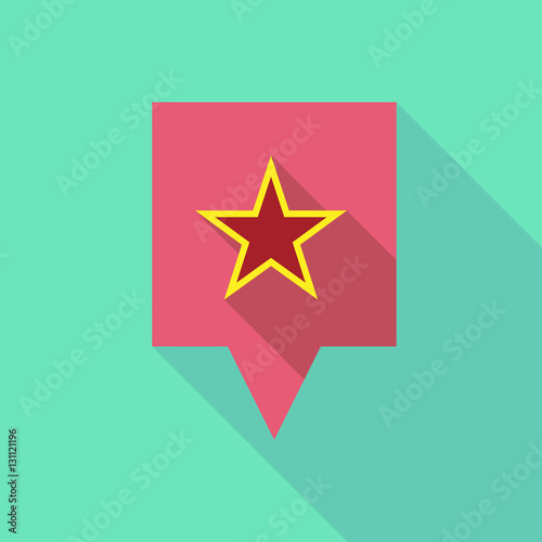 Long shadow tooltip with  the red star of communism icon