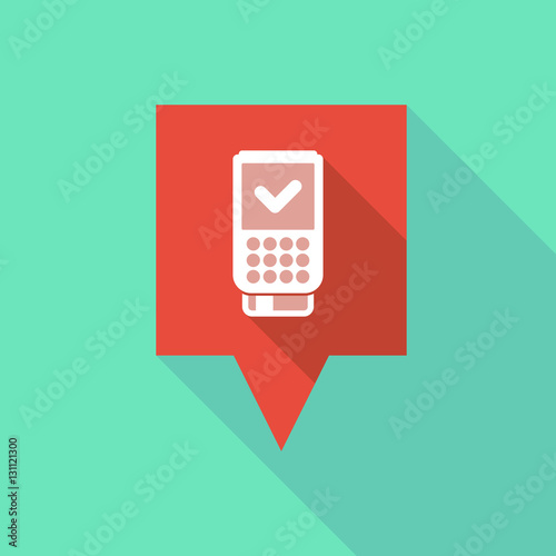 Long shadow tooltip with  a dataphone icon