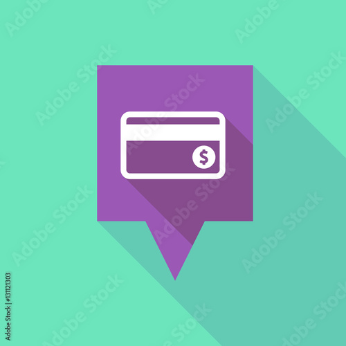 Long shadow tooltip with  a credit card