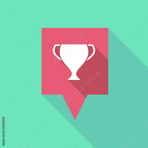 Long shadow tooltip with  an award cup