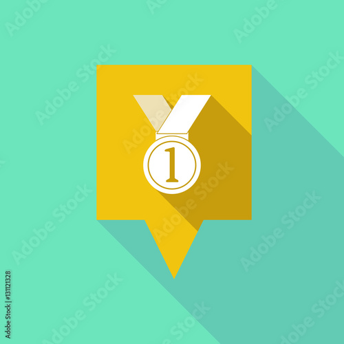 Long shadow tooltip with  a medal