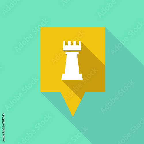 Long shadow tooltip with a  rook   chess figure