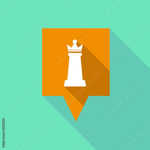 Long shadow tooltip with a  queen   chess figure