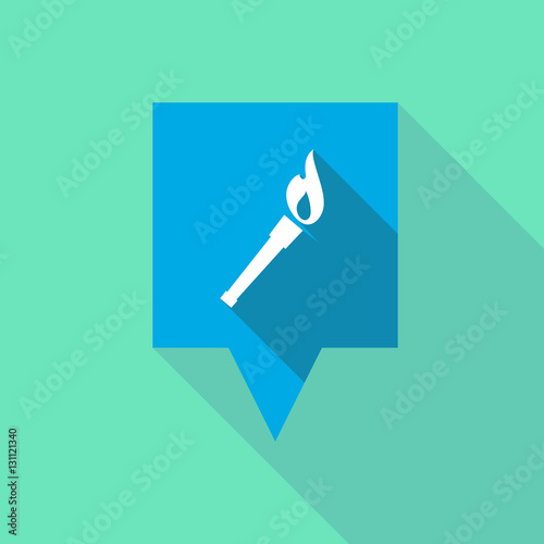 Long shadow tooltip with  a torch icon