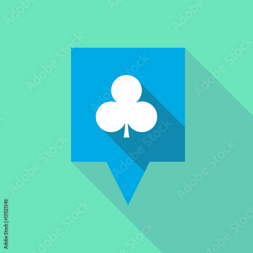 Long shadow tooltip with  the  Club  poker playing card sign