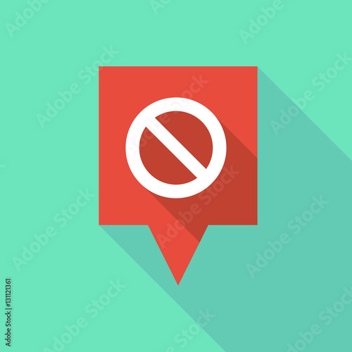 Long shadow tooltip with  a forbidden sign
