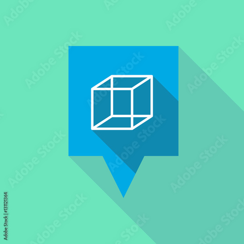 Long shadow tooltip with  a cube sign