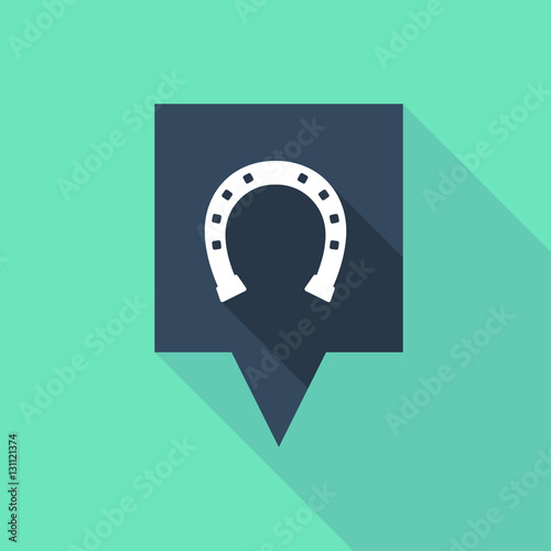 Long shadow tooltip with  a horseshoe sign