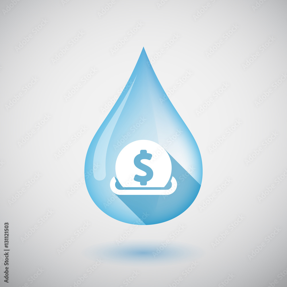 Isolated water drop with a dollar coin entering in a moneybox Isolated water drop with a dollar coin entering in a moneybox
