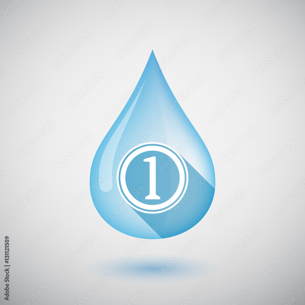 Isolated water drop with a coin icon Isolated water drop with a coin icon