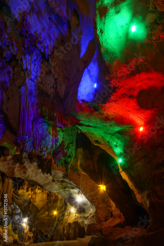 lighting in  Chiang Dao Cave  in Chiangmai Thailand