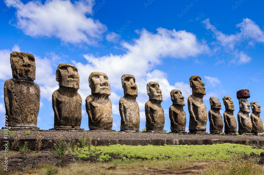 Moais of Ahu Tongariki, Easter island (Chile)