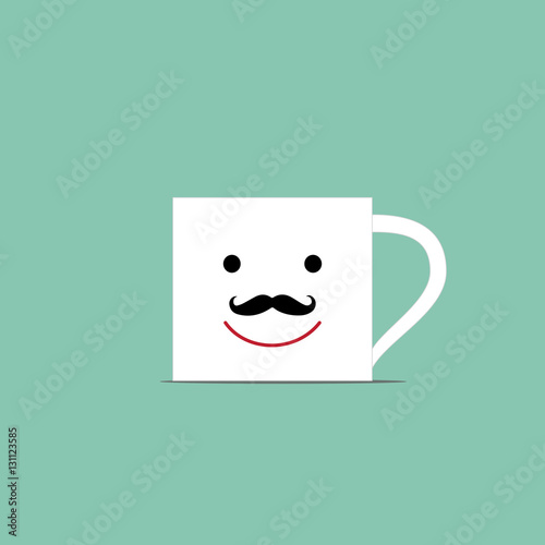 Coffee cup with men face vector