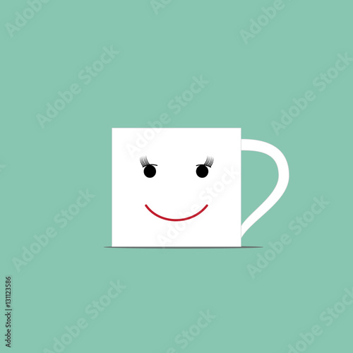 Coffee cup with women face vector