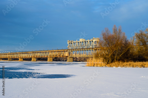 View on a frozen river Dnieper