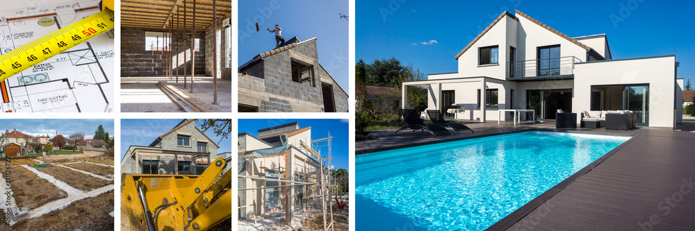 Fototapeta premium composition construction maison