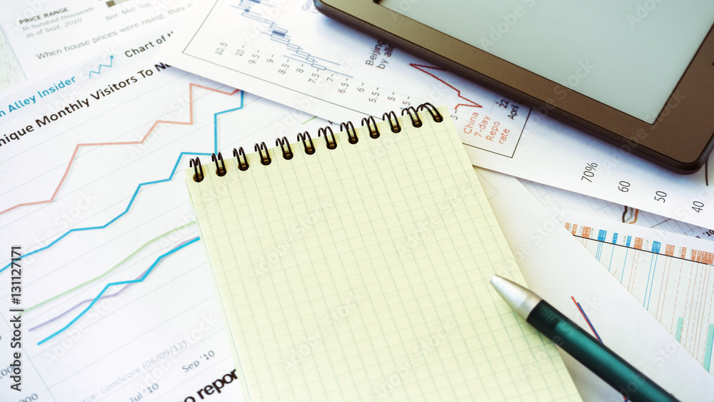 Workplace in office, notebook with space for text Workplace in office, notebook with space for text