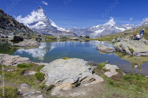 Fototapeta Naklejka Na Ścianę i Meble -  ZERMATT - Wanderparadies unterm Matterhorn-Grünsee