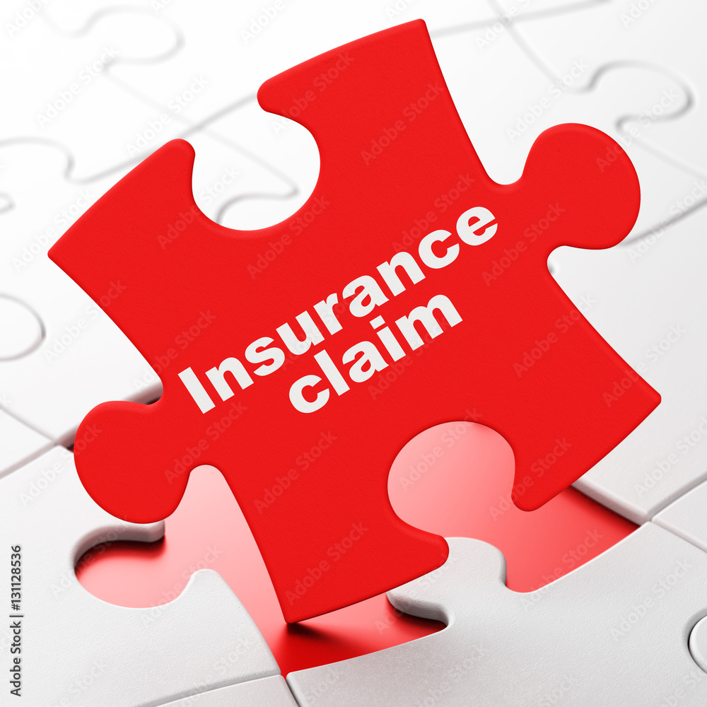 Insurance concept: Insurance Claim on puzzle background Insurance concept: Insurance Claim on puzzle background