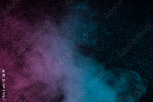 Abstract blue purple water vapor on a black background. Texture. Design elements. Abstract art. Steam the humidifier. Macro shot.