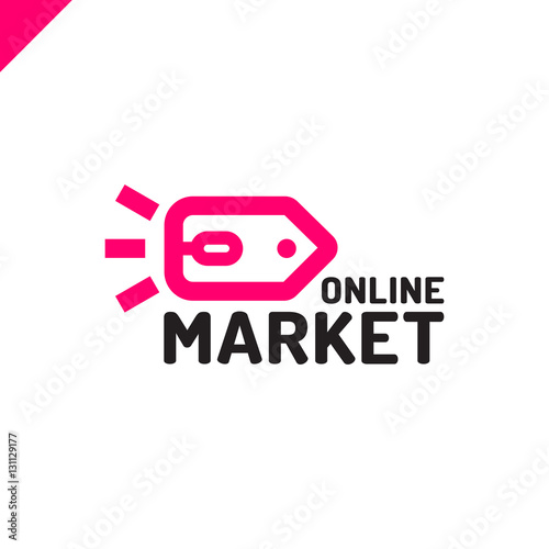 E store logo concept mouse click and shop tag