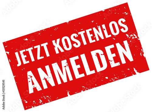 Jetzt kostenlos anmelden stempel rot 