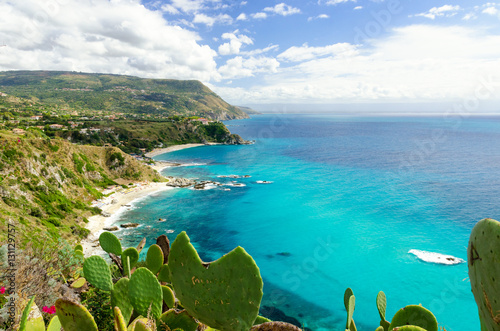 Obraz na płótnie view on Capo Vaticano near Tropea in Calabria, Italy w salonie