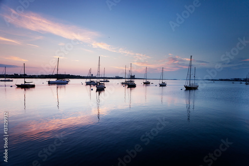 Canvas Print Boats in Boston Harbor
