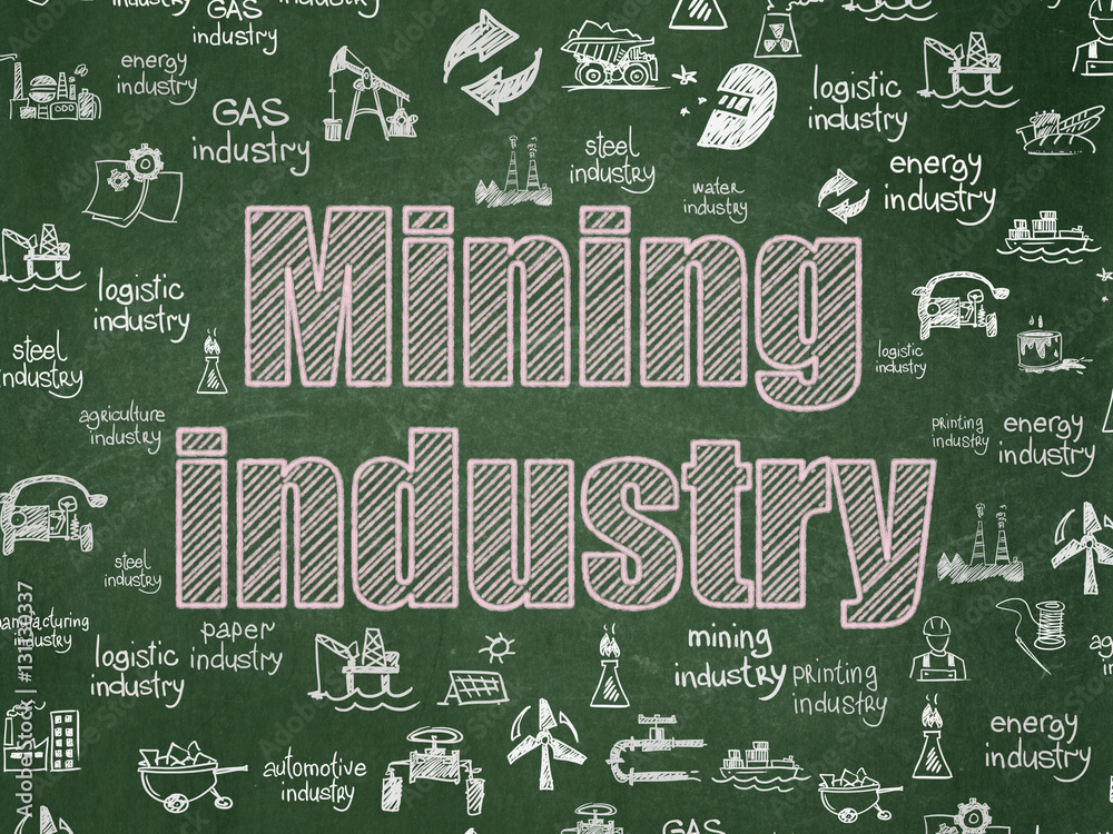 Industry concept: Mining Industry on School board background