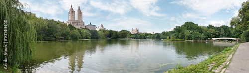 Rowing on the lake in Central Park, New York, on a summer afternoon