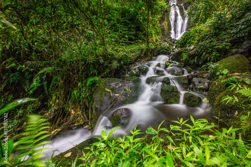 Gorgeous cascading Hawaiian waterfall