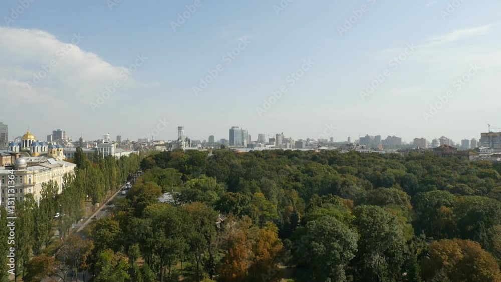 aerial cityscape over park looking in kyiv Ukraine aerial cityscape over park looking in kyiv Ukraine