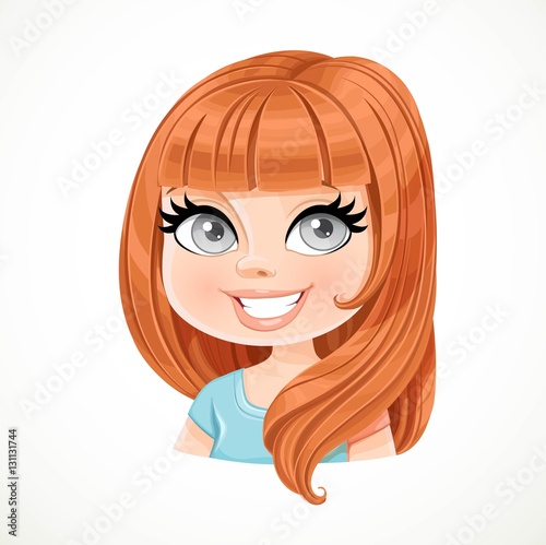 Beautiful brunette girl with brown straight hair length of shoul