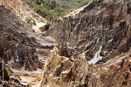 beautiful view of the canyon erosion furrows  in the reserve Tsingy Ankarana  Madagascar