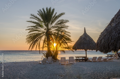 Foto Beach sunset in Curacao a Caribbean Island