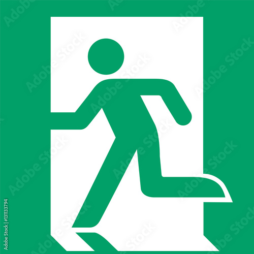 ISO 7010 E001 Emergency exit (left hand)