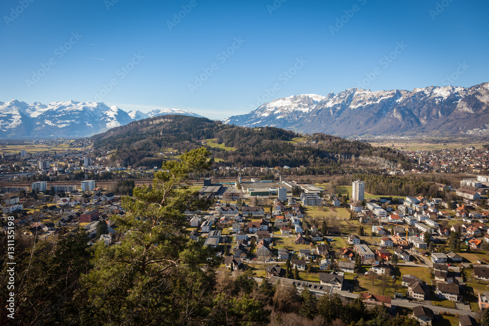 Rheintal bei Feldkirch vom Viktorsberg aus gesehen