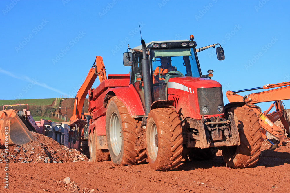 tractor on a construction site tractor on a construction site