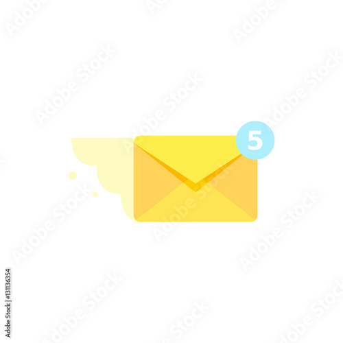 Mail Message Flying Vector Icon