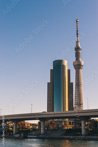 Photography Tokyo skyline and river